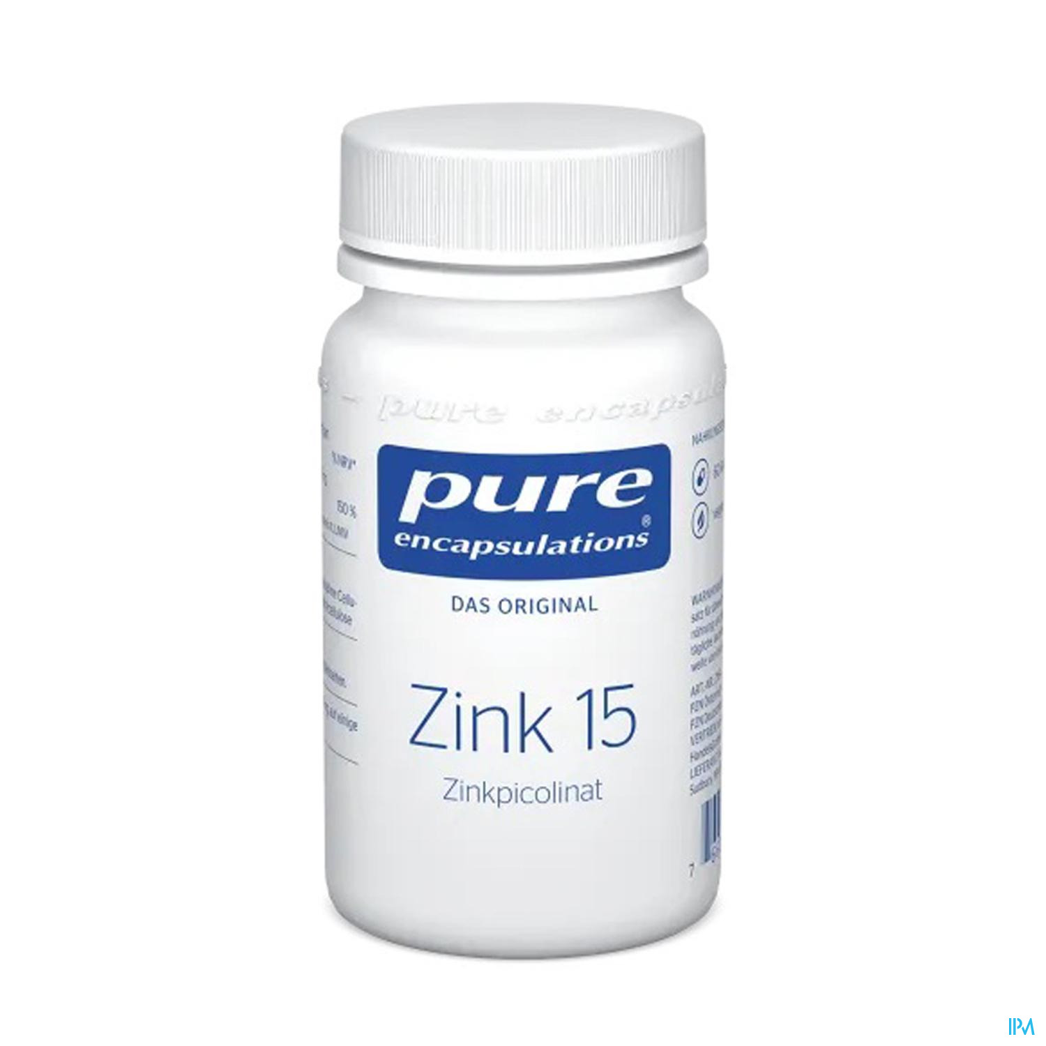Pure Encapsulations Zink 15 (zinkpicolinat) 60 Kapseln