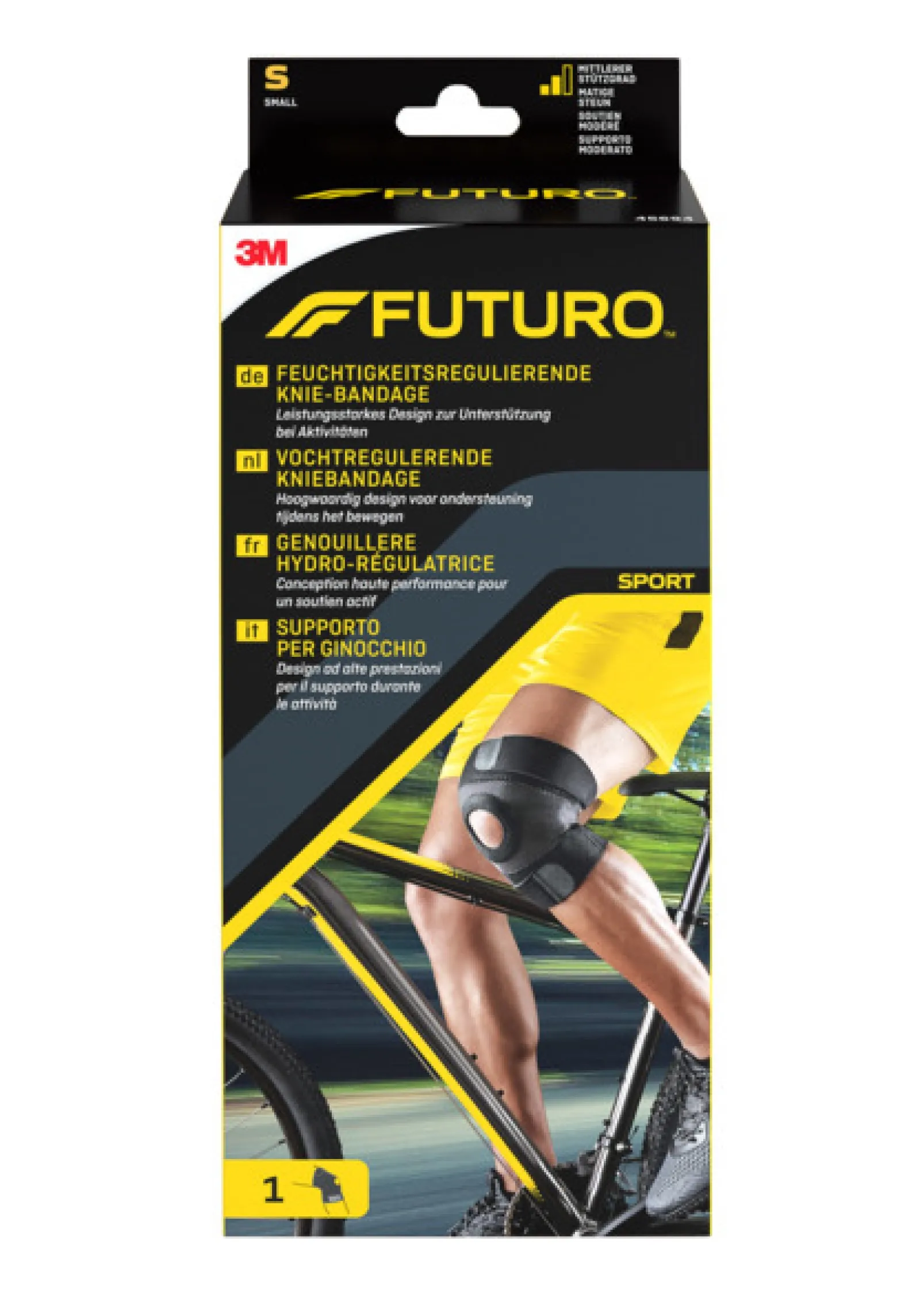 FUTURO™ Feuchtigkeitsregulierende Knie-Bandage, S SPORT (33.0 - 38.1 cm)