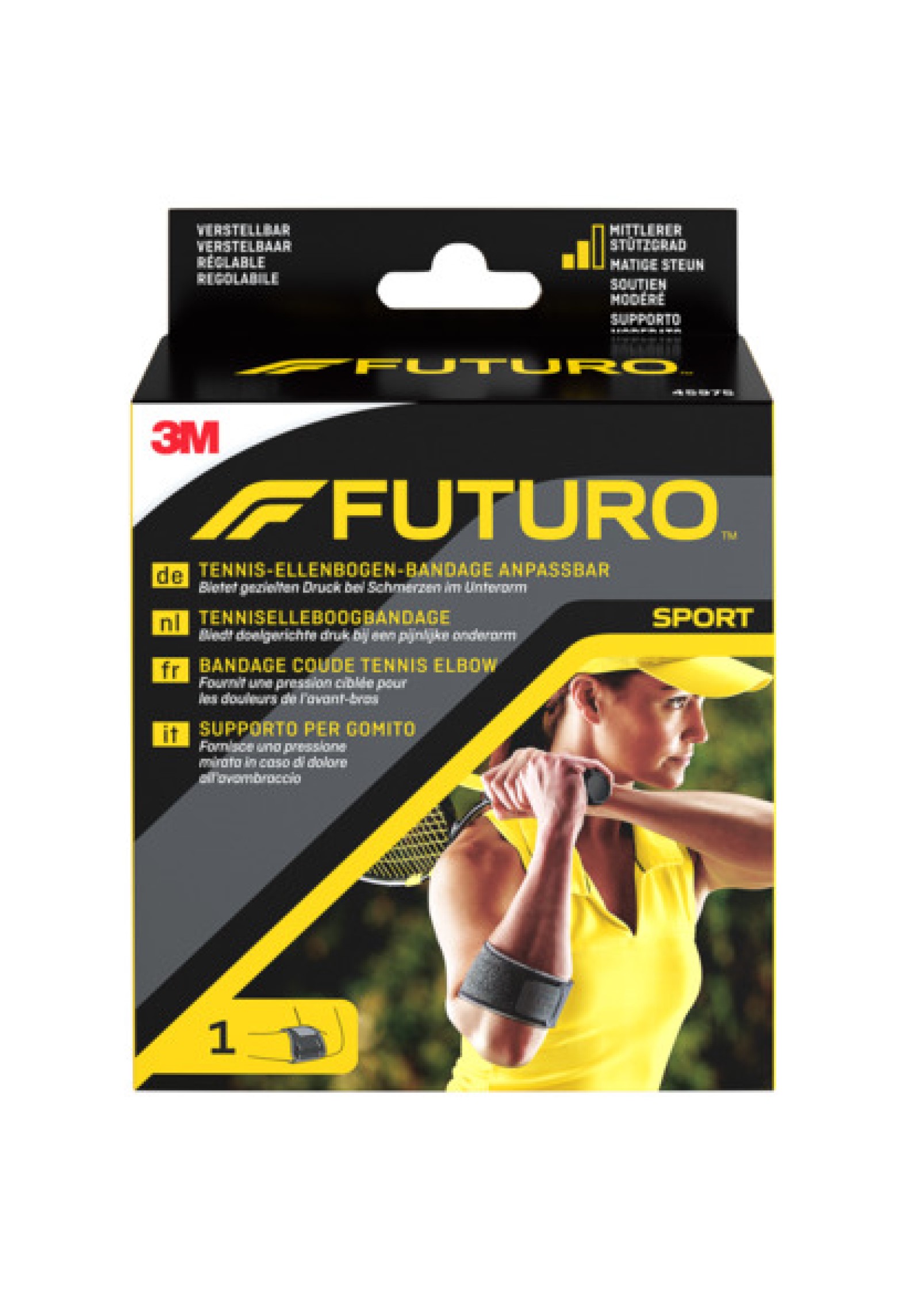 FUTURO™ Tennis-Ellenbogen-Bandage anpassbar 45975, Verstellbar SPORT (17.8 - 35.6 cm)