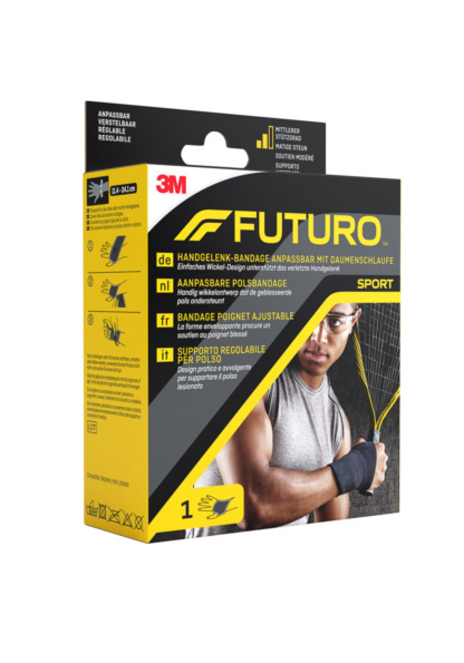 FUTURO™ Handgelenk-Bandage anpassbar mit Daumenschlaufe 09033, Verstellbar SPORT (11.4 - 24.1 cm)