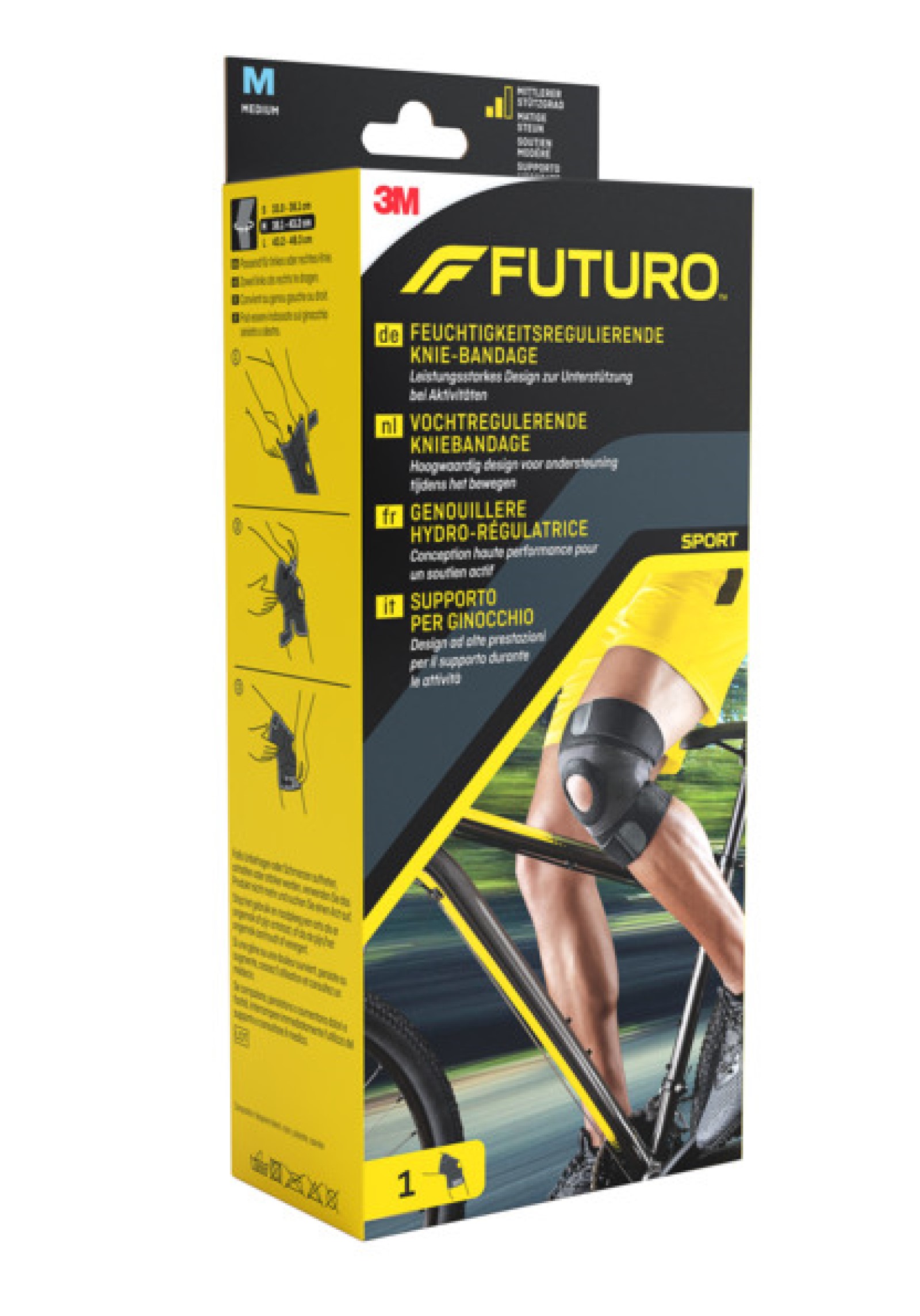 FUTURO™ Feuchtigkeitsregulierende Knie-Bandage 45696, M SPORT (38.1 - 43.2 cm)