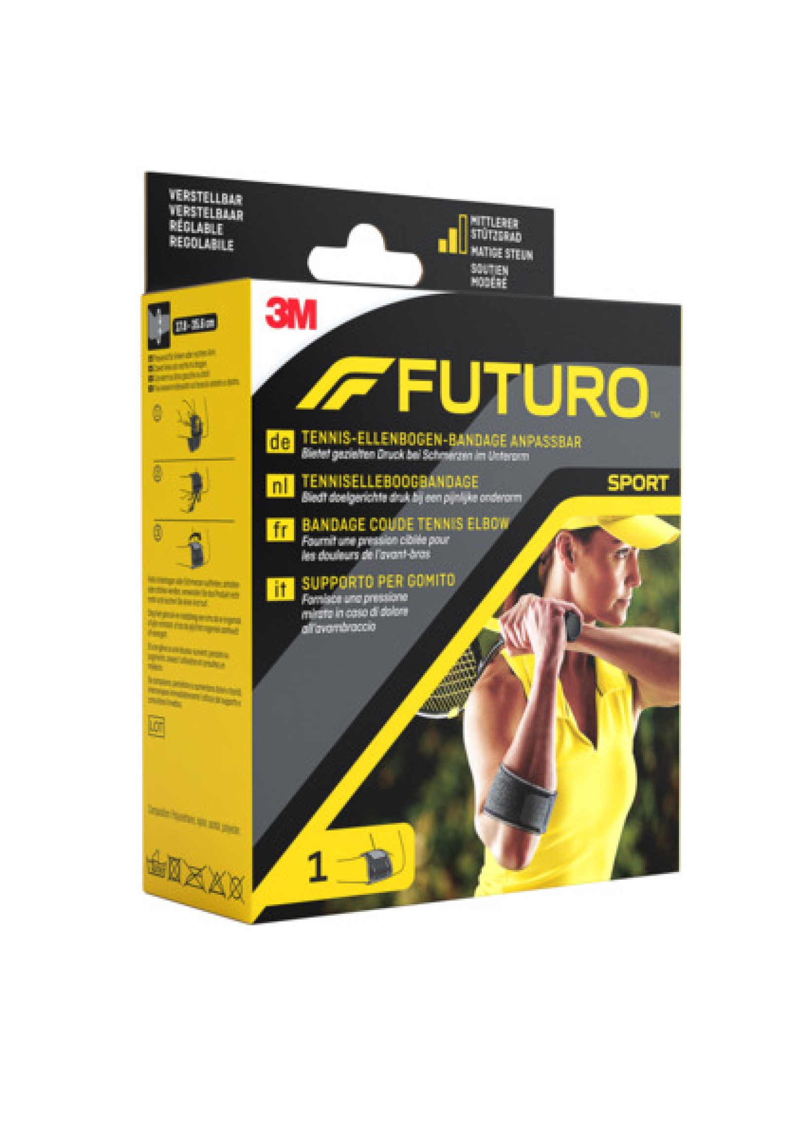 FUTURO™ Tennis-Ellenbogen-Bandage anpassbar 45975, Verstellbar SPORT (17.8 - 35.6 cm)