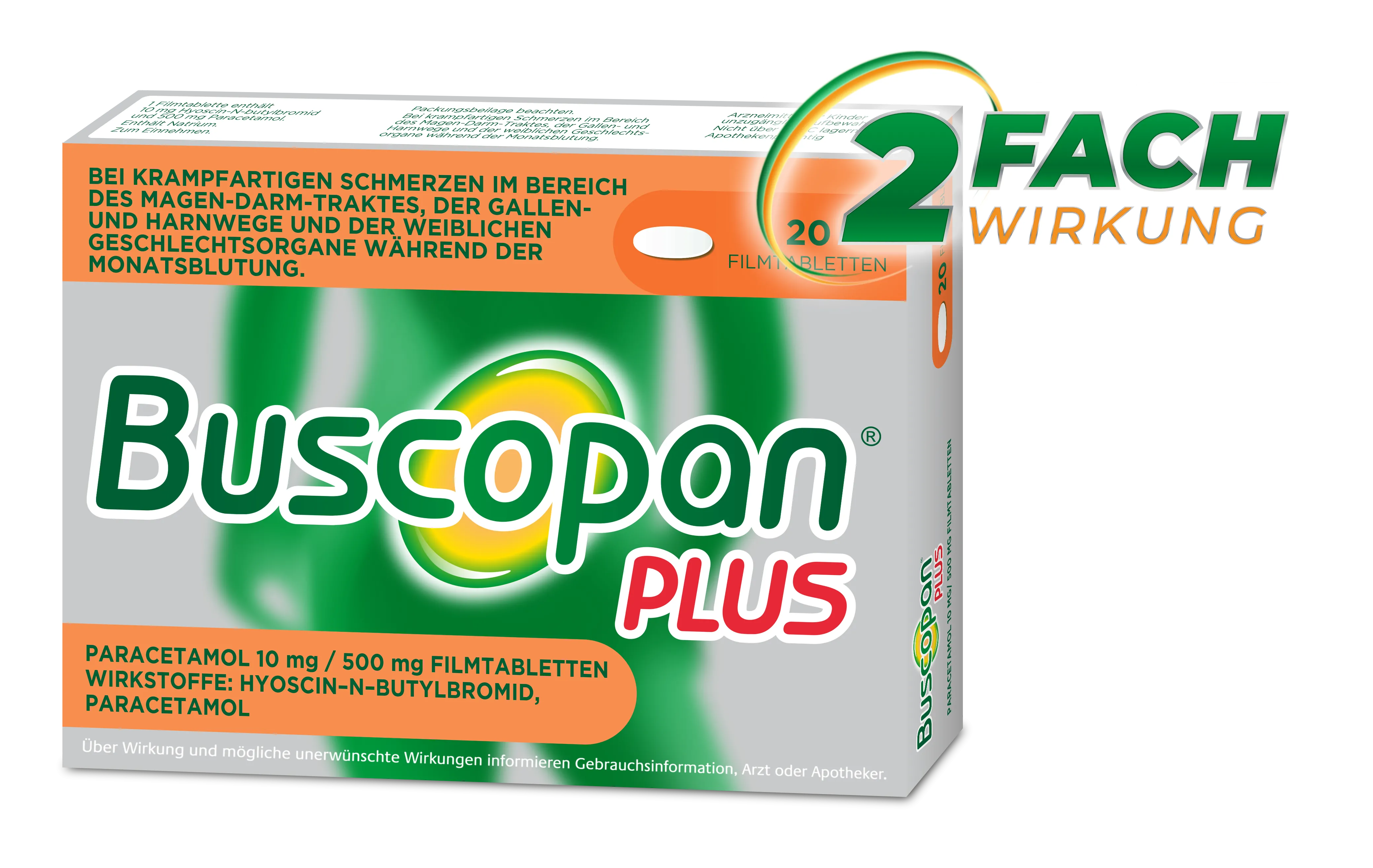 Buscopan plus Paracetamol Filmtabletten 20 Stück
